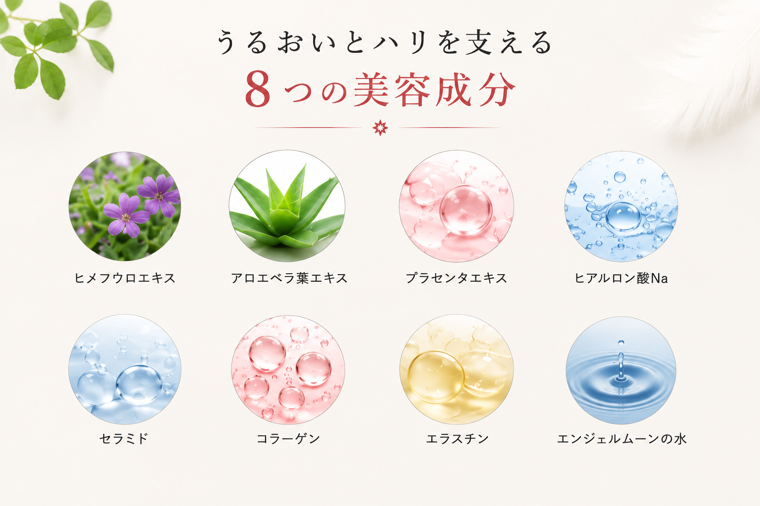 パックエッセンスに配合された8つの保湿・整肌成分